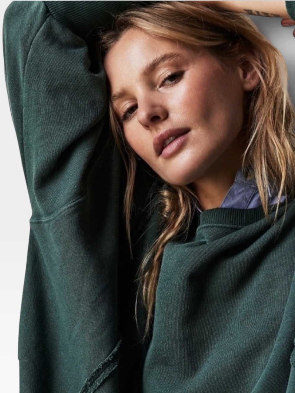 NWT Free People x We The Free Camden Sweatshirt in Teal - Picture 6 of 12